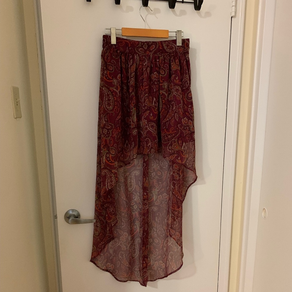 Bohemian Vintage 60s 70s Inspired Paisley Print Skirt
